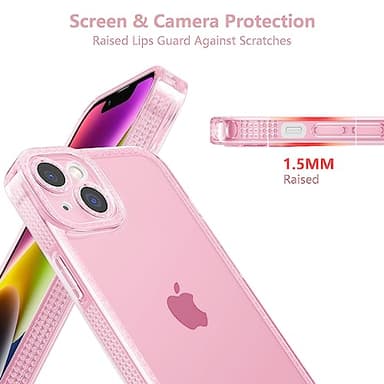 ZTOFERA Designed for iPhone 14 Plus/15 Plus 6.7 inch,Sparkly Cute Clear Case for Women Girls,Glitter Bling Flexible Soft TPU Silicone Bumper Protective Cover for iPhone 14 Plus/15 Plus,Pink - Image 2