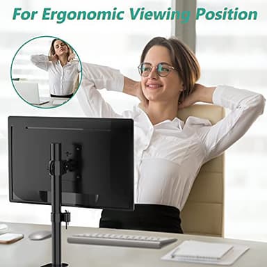 WALI Single Monitor Mount, Monitors Desk Mount, Single Monitor Arm Holds Screen Up to 32inch, 22lbs, Fully Adjustable Mount Designed for Home Office Application(M001S), Black - Image 7