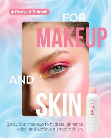 Evian Facial Spray 5 oz Duo Hydrating Mineral Water Mist for Face & Skin Refreshes Makeup, Sets, & Tones Facial Spray Twin Pack for Daily Skincare and Lightweight Facial Moisturizer Mist - Image 5