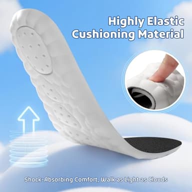 StepTastic Insoles for Men and Women, 4D Cloud Shoe Inserts for Pain Relief, Trimmable Memory Foam Insoles for Long Standing & Hiking, Cushioning Insoles to Enhance Comfort (Black, M 5-6.5/W 7-8.5) - Image 2