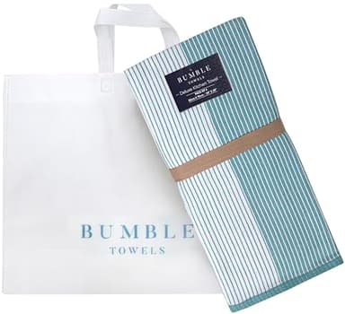 Premium Kitchen Towels (20”x 28”, 6 Pack) | Large Cotton Hand Dish Flat & Terry Towel Highly Absorbent Tea Set with Hanging Loop Aqua - Image 5