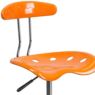 Flash Furniture Elliott Vibrant Orange and Chrome Swivel Task Office Chair with Tractor Seat - Image 7