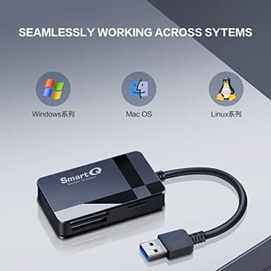 SmartQ C368 USB 3.0 Card Reader - Plug & Play, Compatible with Apple & Windows, Supports SD, Micro SD, MS, CF Cards - Image 5