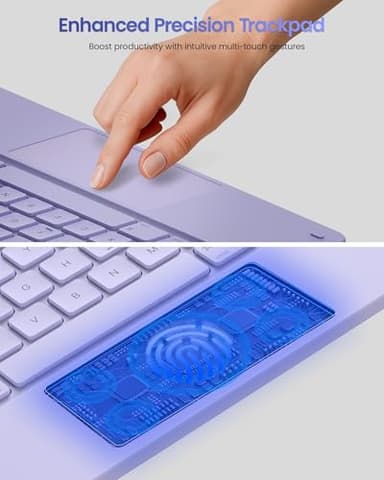 typecase Edge+ Keyboard Case for iPad Air 13-inch(M3 2025 / M2 2024),Ultra-Slim Detachable Case,Portrait & Typing Modes,Built-in Trackpad,11-Color Backlight,Magnetic Stand,Pencil Holder,Light Purple - Image 9