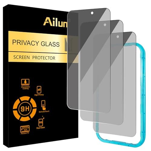 Ailun 3 Pack for iPhone 17 Pro Privacy Screen Protector [6.3 inch] with installation frame, Anti Spy Private Tempered Glass Anti-Scratch Case Friendly - Image 1