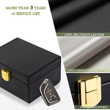 Faraday Box & 2 Pack Faraday Bag for Key Fob Protector, Faraday Cage Key Fob Signal Blocker Faraday Key Fob Protector Faraday Pouch RFID Box for Car Keys - Image 4