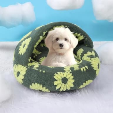 Dog Beds for Small Dogs, Cat Bed Cave, Washable Cute Cat Bed, Cozy Nook Pet Bed for Dogs or Cats, Anti-Slip Puppy Bed Fits up to 12 lbs Pets(Yellow, 20" x 20") - Image 5