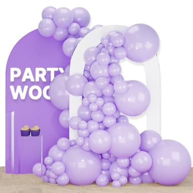 PartyWoo Pastel Purple Balloons 120 pcs Different Sizes Pack of 18 12 10 5 Inch Light Pastel Purple Lavender Lilac Balloon Arch Kit Garland for Baby Shower Birthday Party Decorations Purple-Q10 - Image 1