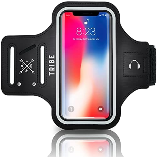 TRIBE Water Resistant Cell Phone Armband Case Running Holder for iPhone Pro Max Plus Mini SE (13/12/11/X/XS/XR/8/7/6/5) Galaxy S Ultra Plus Edge Note (21/20/10/9/8/7/6/5) Adjustable Strap & Key Pocket - Image 1