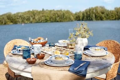 Lenox 895324 Blue Bay Melamine 20-Piece Dinnerware Set, Lightweight Melamine Material - Image 3