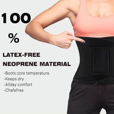 VENUZOR Waist Trainer Belt for Women - Waist Cincher Trimmer - Slimming Body Shaper Belt - Sport Girdle Belt (UP Graded)(Black,Small) - Image 6