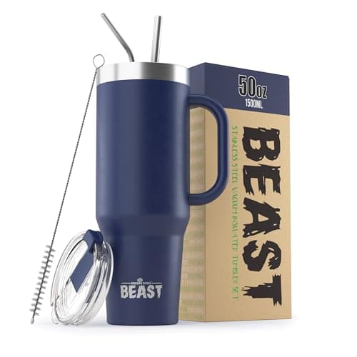 Beast 50 oz Tumbler Stainless Steel Vacuum Insulated Coffee Ice Cup Double Wall Travel Flask (Royal Blue) - Image 1