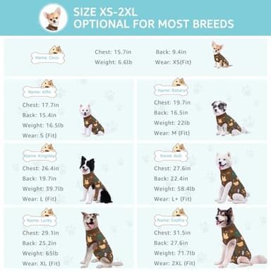 Comwish Recovery Suit for Dogs, Dog Surgery Recovery Suit with Zipper Closure Post Spay, Neuter, Abdominal Surgical Suit for Male Female Dogs Can Pee (2 Packs Brown Bear, Large) - Image 4