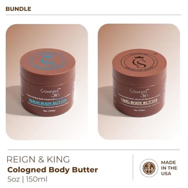 Crowned Skin King and Reign Cologned Body Butter Bundle | Sandalwood, Leather, Fresh, and Nautical Scents | Infused with Organic Shea & Mango Butters | Moisturizing Formula with All-Day Fragrance - Image 2