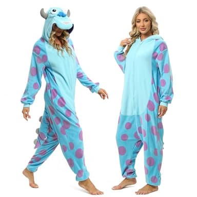 Wishliker Unisex Adult Onesie Sully Costume Halloween Christmas Cosplay Animal Cartoon Pajamas - Image 6