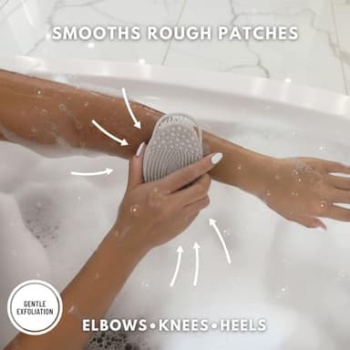 Exfoliating Body Scrubber Silicone - Textured Back Scrubber Shower Brush - Avilana Bath Loofah Alternative Dual Sided - Gentle Smoothing Body Wash Tool Rough Skin - Gift Women Men - Image 2
