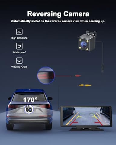 Avylet 8.1'' Wireless Apple Carplay Screen for Car, Android Auto with Backup Camera, Portable Car Stereo Touchscreen with OTA/GPS Navigation/Mirror Link/Voice Control/Bluetooth/AUX/FM/WiFi - Image 4