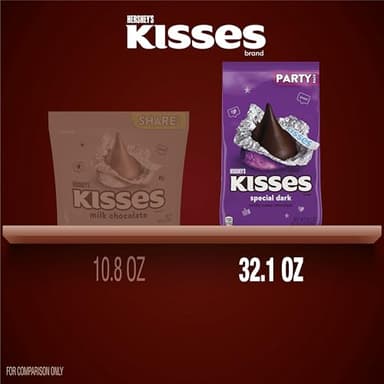 HERSHEY'S KISSES SPECIAL DARK Mildly Sweet Chocolate Candy Party Pack, 32.1 oz - Image 7
