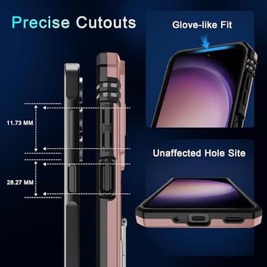 DEERLAMN Case for Samsung Galaxy A16 5G with Slide Camera Cover+Screen Protector (1 Pack), Rotated Ring Kickstand Military Grade Shockproof Protective Cover-Rose Gold - Image 6