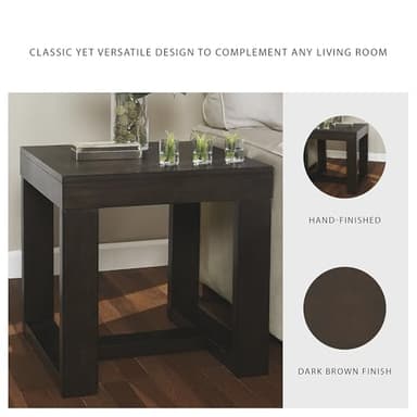 Signature Design by Ashley Watson Classic Oversized Square End Table, Dark Brown - Image 4