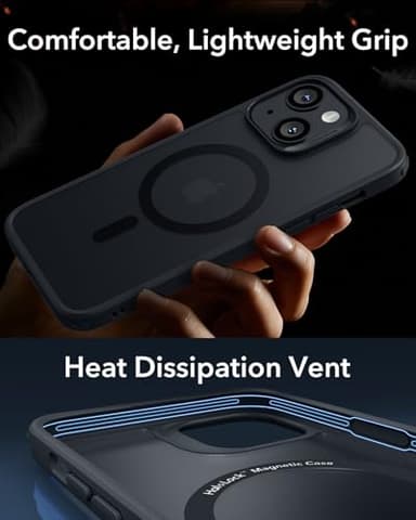 ESR for iPhone 14/13, Translucent Matte Case, Compatible with MagSafe, Military-Grade Protection, Classic Series, Frosted Black - Image 6