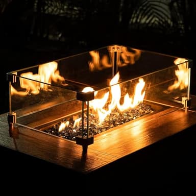 Pulovin 35 lbs Black Fire Glass for Propane Fire Pit, 1/2 Inch Fire Pit Glass Rocks for Gas Fireplace, Reflective Glass Rocks for Fire Pit Table - Image 5