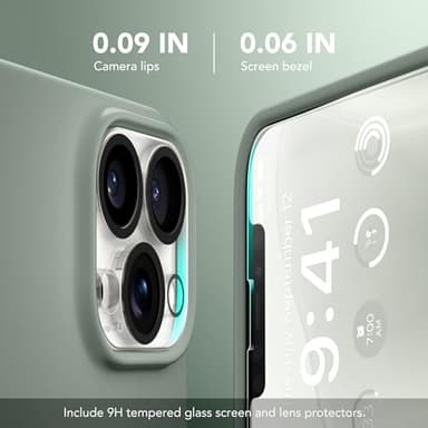 GONEZ Magnetic for iPhone 13 Pro Max Case, Compatible with MagSafe, [Screen Protector + Camera Lens Protector], Silicone Shockproof Anti-Scratch Protective Phone Case 6.7 inch, Calke Green - Image 6