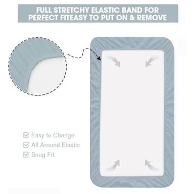 Bimocosy Crib Sheets for Boys Girls, Fitted Crib Sheet 4 Pack for Standard Crib and Toddler Mattresses, Super Soft Breathable Microfiber Baby Sheet 28x52x8in, Wetland Birds/Squirrel/Mauve/Fog Blue - Image 5