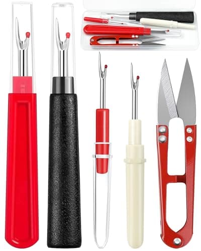 FIVEIZERO Seam Rippers for Sewing – 2 Big and 2 Small Stitch Remover Tools, Thread Ripper, Embroidery Removal Tool with Thread Snips - Image 1