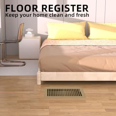 Pluden 8PCS 4" x 10" Floor Register, Heavy Duty Floor Vents, Metal Heat Air Vent Covers Rust Proof Finish 4 x 10'' Walkable Floor Vent Covers for Home Floor Wall Ceiling - Image 2