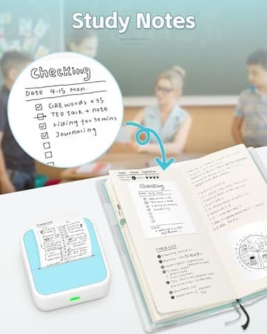 Sticker Printer - Printpods Mini Printer with Stickers, Print Pod, Bluetooth Inkless Printers, Sticker Maker, Portable Thermal Printer for iphone, Impresora Portátil for Notes, Journal, DIY, Kids Gift - Image 5