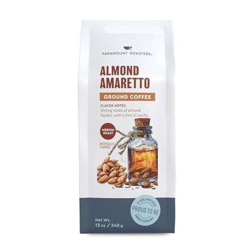 Almond Amaretto Flavored Ground Coffee, 1-12oz Medium Roast - Image 1