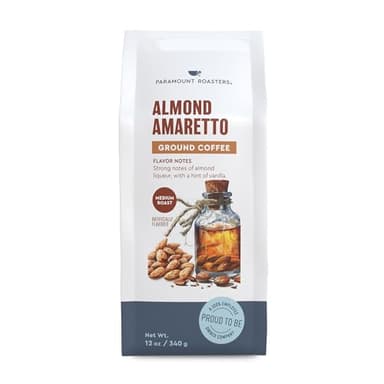 Almond Amaretto Flavored Ground Coffee, 1-12oz Medium Roast - Image 1