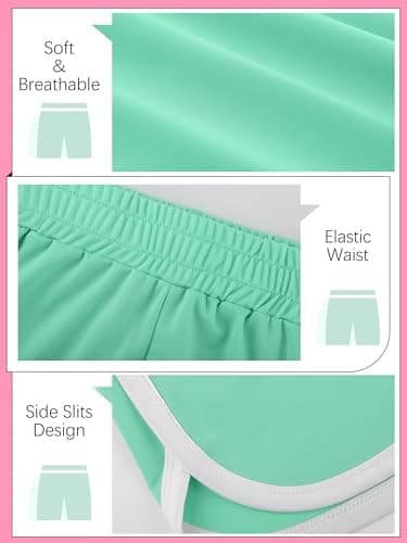 Aikuco 5 Packs Girls Soccer Shorts Toddler Athletic Running Dolphin Active Gym Workout Kids Quick Dry Shorts for Girls Mixed Color B 9-10 Years - Image 3