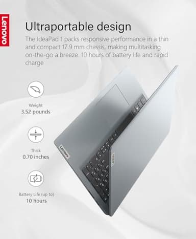 Lenovo IdeaPad 15.6" Touchscreen FHD Laptop Computer, Intel 6-Core Processor (Beat i5-1155G7), 16GB DDR4 RAM, 512GB PCIe SSD, WiFi 6, Bluetooth 5.2, Cloud Grey, Windows 11 Pro S, Wendbo Cable - Image 6