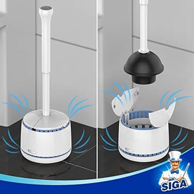 MR.SIGA Toilet Plunger with Holder, Heavy Duty Toilet Plunger and Holder Combo for Bathroom Cleaning, White - Image 6