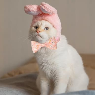 2 Pack Cat Collar with Bowtie and Charms Adjustable Breakaway Safety Design, Bunny and Pastel Egg Patterns, Soft Comfortable Nylon for Small Cats and Kittens - Image 7