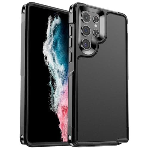 zapica Designed for Samsung Galaxy S22 Ultra Case, [Military Drop Protection] [Dual Layer Structure Design] Heavy Duty Shockproof Non-Slip Phone Cover for Galaxy S22 Ultra, Black - Image 1