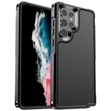 zapica Designed for Samsung Galaxy S22 Ultra Case, [Military Drop Protection] [Dual Layer Structure Design] Heavy Duty Shockproof Non-Slip Phone Cover for Galaxy S22 Ultra, Black - Image 1