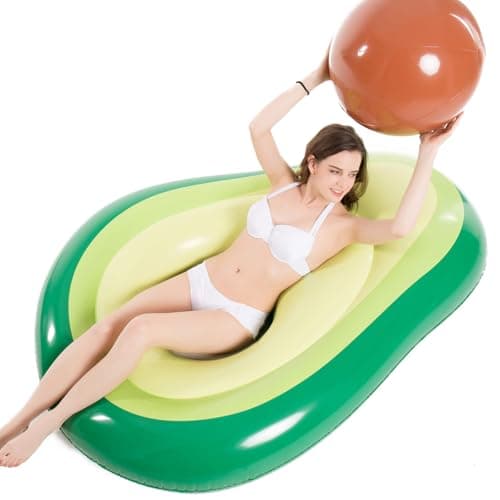 Jasonwell Inflatable Avocado Pool Float Floatie with Ball Water Fun Large Blow Up Summer Beach Swimming Floaty Party Toys Lounge Raft for Adults (XL) - Image 1