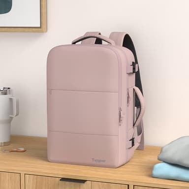 Taygeer Laptop Backpack for Women, Large Travel Backpack with 17.3 inch Laptop Compartment, TSA Friendly 40l Carry On Mochila, Daypack Business Computer Bag for Office Work Travel Essentials, Pink - Image 2