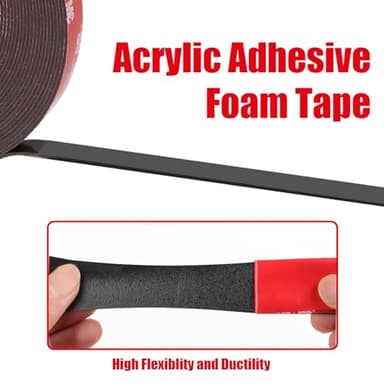 Double Sided Tape Heavy Duty, Waterproof Mounting Foam Tape, 36.5ft Length, 0.4in Width, High Temperature Resistant Adhesive Tape for Car, LED Strip Light, Office Decor, Made of 3M VHB Tape. - Image 8