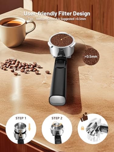 20 Bar Espresso Machine, Hot & Cold Brew Coffee Maker with Milk Frother, Touch Screen, Compact Water Tank, Expresso Coffee Machines for Lattes, Cappuccinos, Americano, Home & Office, Stainless Steel - Image 8