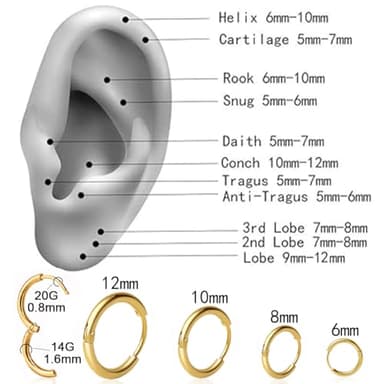 4 Pairs Small Gold Hoop Earrings Set for Women, 14k Gold Plated Cartilage Hoop Earring Hypoallergenic Small Hoop Earrings for 2nd 3rd Hole Huggie Hoop Earrings for Women Men Gifts (Gold-1.6mm) - Image 2