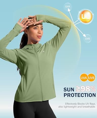 Soothfeel Women's UPF 50+ Sun Protection Hoodie Jacket Lightweight Long Sleeve Sun Shirt for Women with Pocket Hiking Outdoor - Image 6