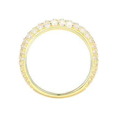 Amazon Essentials Cubic Zirconia Classic Pave Eternity Ring in Yellow 18K Gold Plated Sterling Silver, Yellow, 7 - Image 4