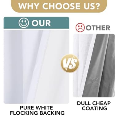 H.VERSAILTEX Linen Blackout Curtains 72 Inches Long 100% Blackout Thermal Insulated Textured Linen Look Curtain Draperies Anti-Rust Grommet, Energy Saving with White Liner, 2 Panels, Bright White - Image 4