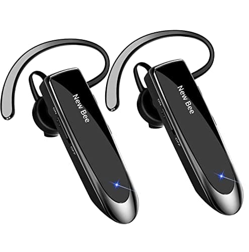 [2 Pack] Bluetooth Earpiece Wireless Handsfree Headset V5.0 24 Hrs Driving with Mic 60 Days Standby Bluetooth Headset for iPhone Android Samsung Driver - Image 1