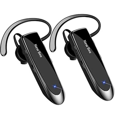 [2 Pack] Bluetooth Earpiece Wireless Handsfree Headset V5.0 24 Hrs Driving with Mic 60 Days Standby Bluetooth Headset for iPhone Android Samsung Driver - Image 1