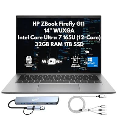 HP ZBook Firefly G11 AI Ready Business Laptop 2025, 14" WUXGA (1920 x 1200), 12-Core Intel Core Ultra 7 165U, 32GB DDR5 RAM, 1TB SSD, Fingerprint Reader, IR Cam, Wi-Fi 6E, Copilot Windows 11 Pro - Image 1
